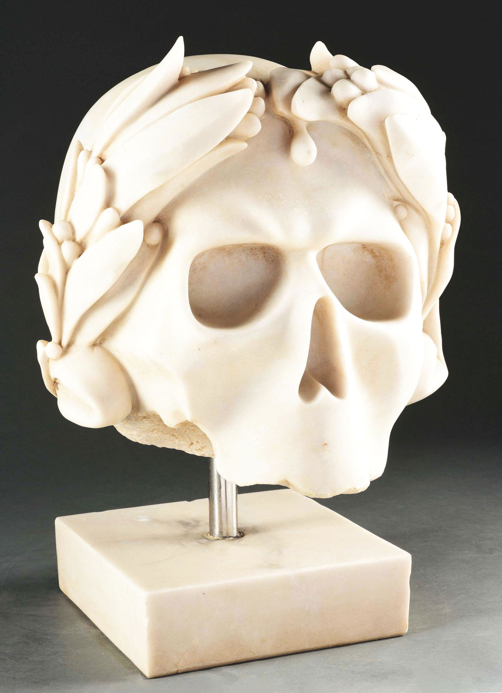 ITALIAN CARRARA MARBLE SKELETON BUST. (1 of 6)