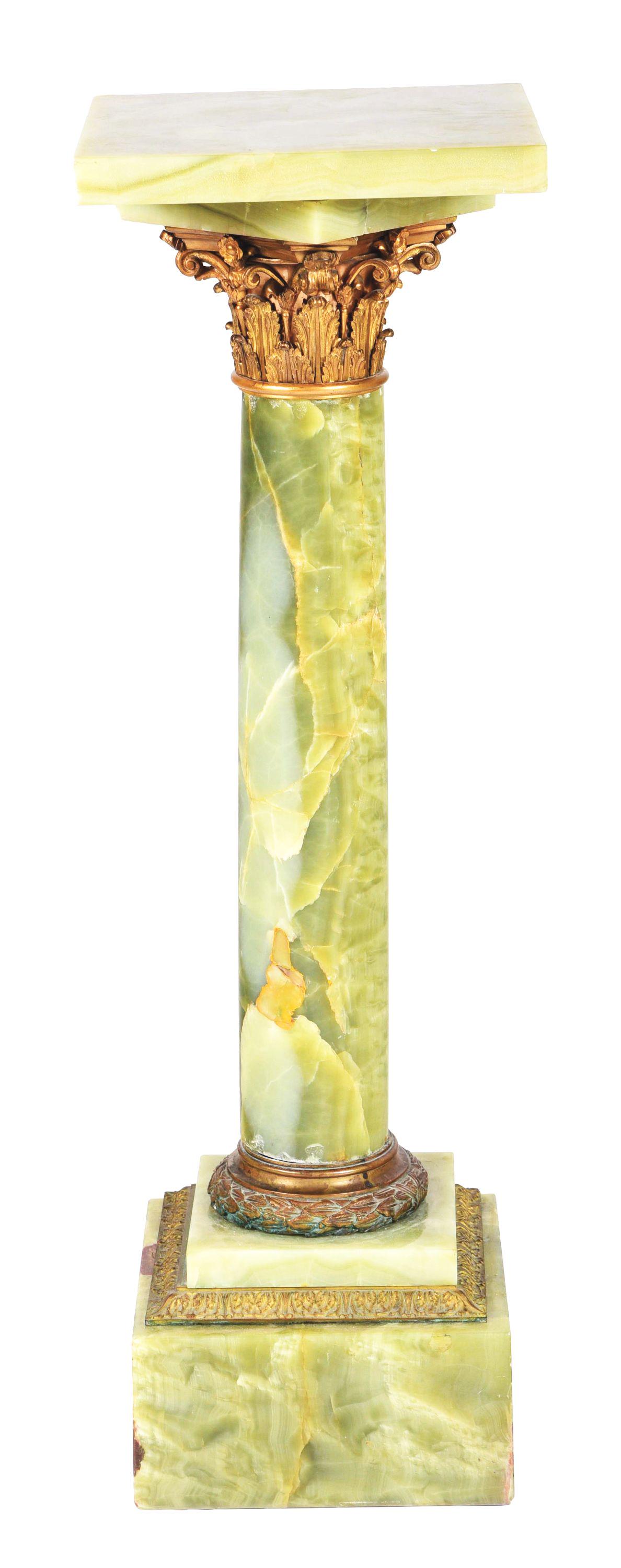 19TH CENTURY ONYX PEDESTAL. (1 of 5)