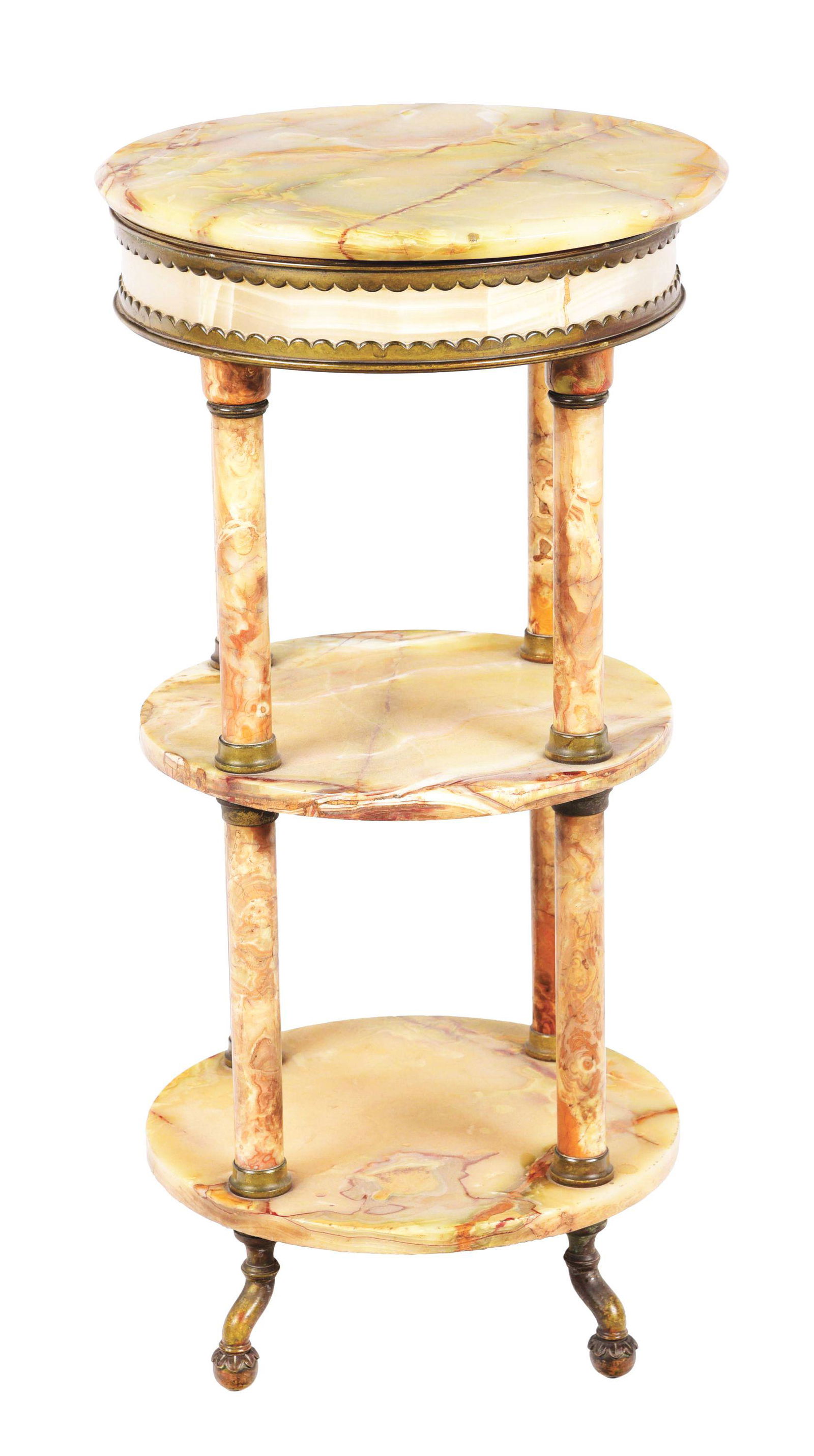 19TH CENTURY ONYX PEDESTAL. (1 of 4)