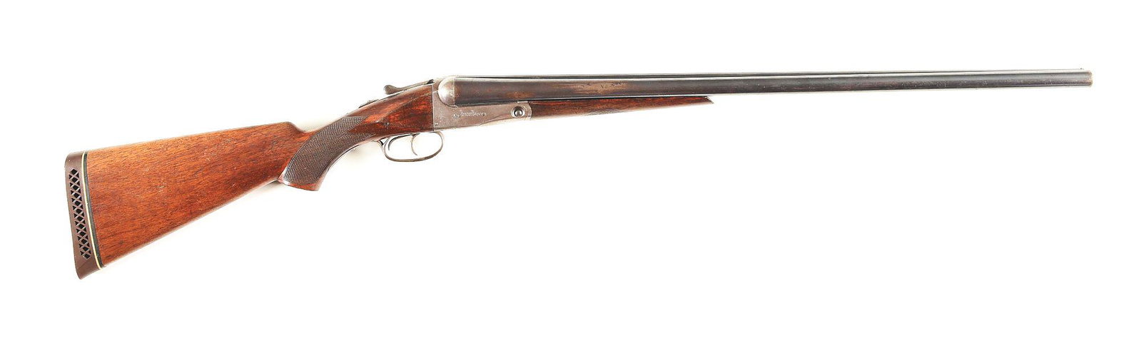 (C) PARKER SIDE BY SIDE SHOTGUN.: Parker Trojan Grade side by side shotgun made by Parker Gun Company in 1923. 28" Trojan Steel barrels with concave matted rib, bead front sight extractors, and late style rib with no Doll's head. Case