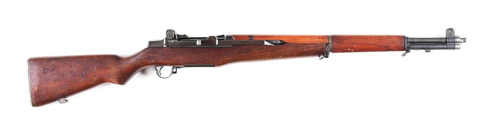 (C) SPRINGFIELD ARMORY M1 GARAND SEMI-AUTOMATIC RIFLE.: Springfield Armory M1 Garand semi automatic rifle. Made 1953. Proper Springfield marked barrel dated "10-53". No import mark found. Springfield marked operating rod. "IHC" marked trigger group and an 