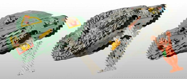 Lot of 2: Tin Litho Character Tank Wind-Up Toys.: American and Japanese. Working. Includes one Hanna-Barberra Fred Flintstone and one Harvey Comics Casper. Both with nicely lithographed depictions of characters on tanks. Each: 3 - 3/4" L. (Very Good)