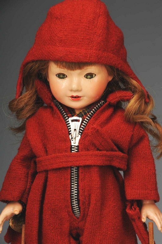 Effanbee American Child "Barbara Joan".: American, 1936-1939. All composition (several light craze lines on face) doll designed by Dewees Cochran, marked Effanbee on back of head. Lashed sleeping eyes (crackled), open mouth with upper teeth,