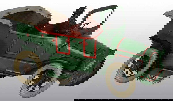 Tin Orobr Car Wind-Up Toy.: German. Working. Open touring car marked "Orobr" on front grille. Litho front driver. A few small dents to hood and some minor overall wear. 6 - 1/2" L. (Very Good - Excellent).