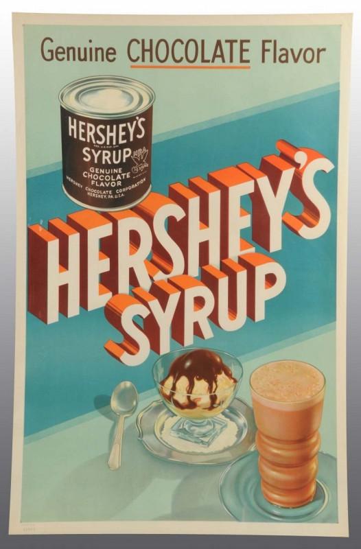 Hershey's Syrup, Malt & Shake Poster.: 1930s. Clean and bright with no wear. 45 - 1/2" x 29 - 1/2". (Near Mint Plus).