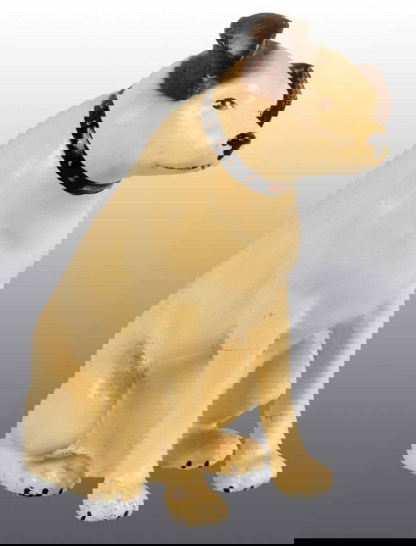 Paper Mache RCA Nipper Display Figure.: Circa 1930s to 1940s. Nice, small size. Some minor wear, light soiling, chips, and nicks. 11 - 1/2" T. (Very Good - Excellent).