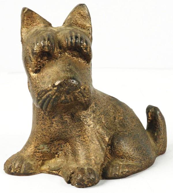 Cast Iron Seated Scottie Dog Doorstop.: Size: 5 - 1/2" T.