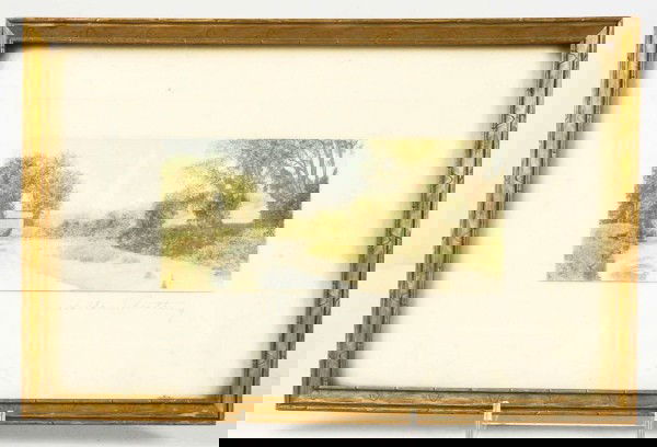 Wallace Nutting Outdoor Scene Print.: Framed under glass. Size: Framed: 7 - 3/4" x 11 - 3/4".