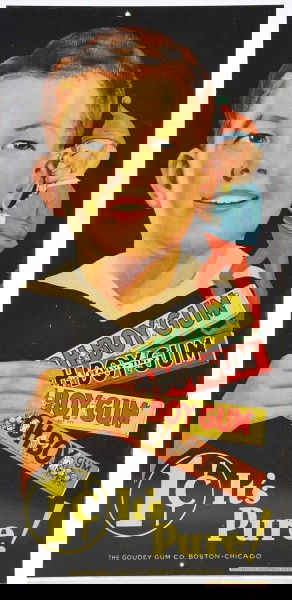 Oh Boy Gum Advertising Sign.: Classic Oh Boy 1¢ Gum tin sign. Manufactured by H.D. Beach Company in Coshocton, OH. Size: 15 - 1/2" x 7 - 1/4".