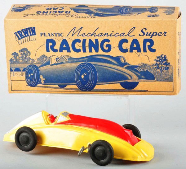 Lot of 3: Miscellaneous Wind-Up Toys.: Includes Tri-ang Minic delivery wagon, Alps Japanese crawling baby, and Irwin plastic race car. Size: Largest: 12 - 3/4" L.