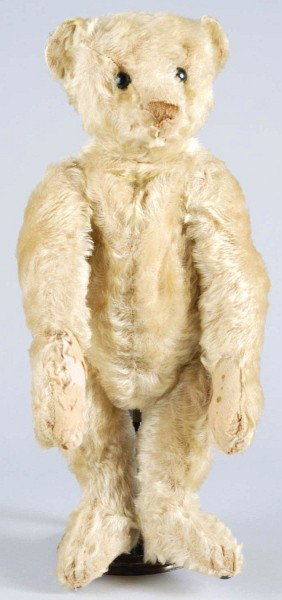 Early Mohair Teddy Bear.: No button, but appears to be an early Steiff. Fully jointed with pointy brown stitched nose, black button eyes, shaven muzzle, long arms and legs with big feet, stitched claws, (some loss of mohair, o