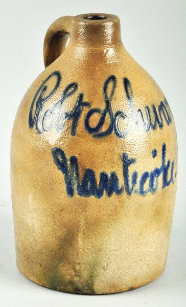 Robert Schwartz 1-Gallon Stoneware Piece.: Nanticoke, PA. No cracks or repairs. Size: 11 - 1/4" T.