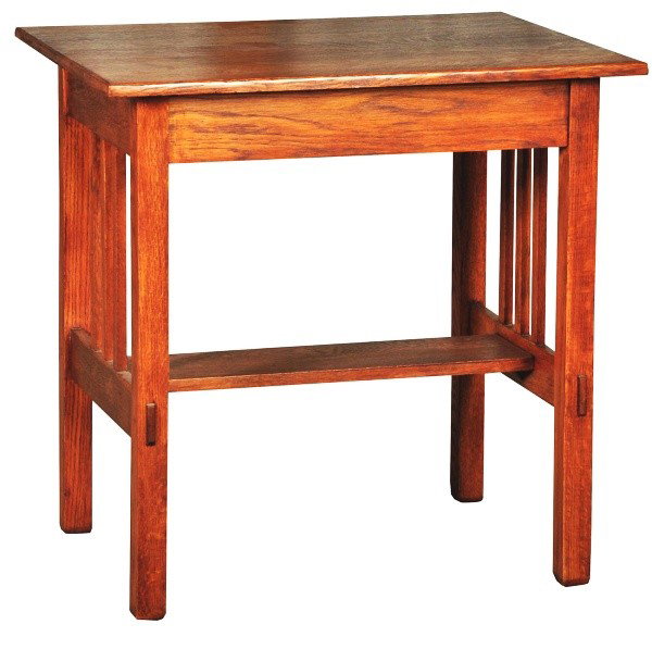 Stickley Brothers Blind Drawer Desk.: Refinished. Outline of metal tag signature. Size: 30" x 30".