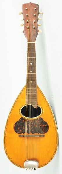 Mandolin with Original Case.: Plays well. Nice inlay work on front. Size: 23 - 1/2" L.