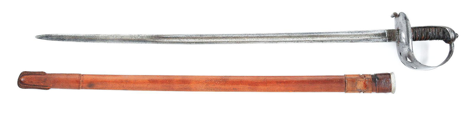SCARCE OFFICER’S VARIANT 1864 PATTERN CAVALRY: Scarce officer’s variant 1864 pattern cavalry trooper’s sword by Wilkinson. The sword is numbered 22602 on the spine, purchased June 1878 by Lt. William Hall Mackintosh Stewart before leav