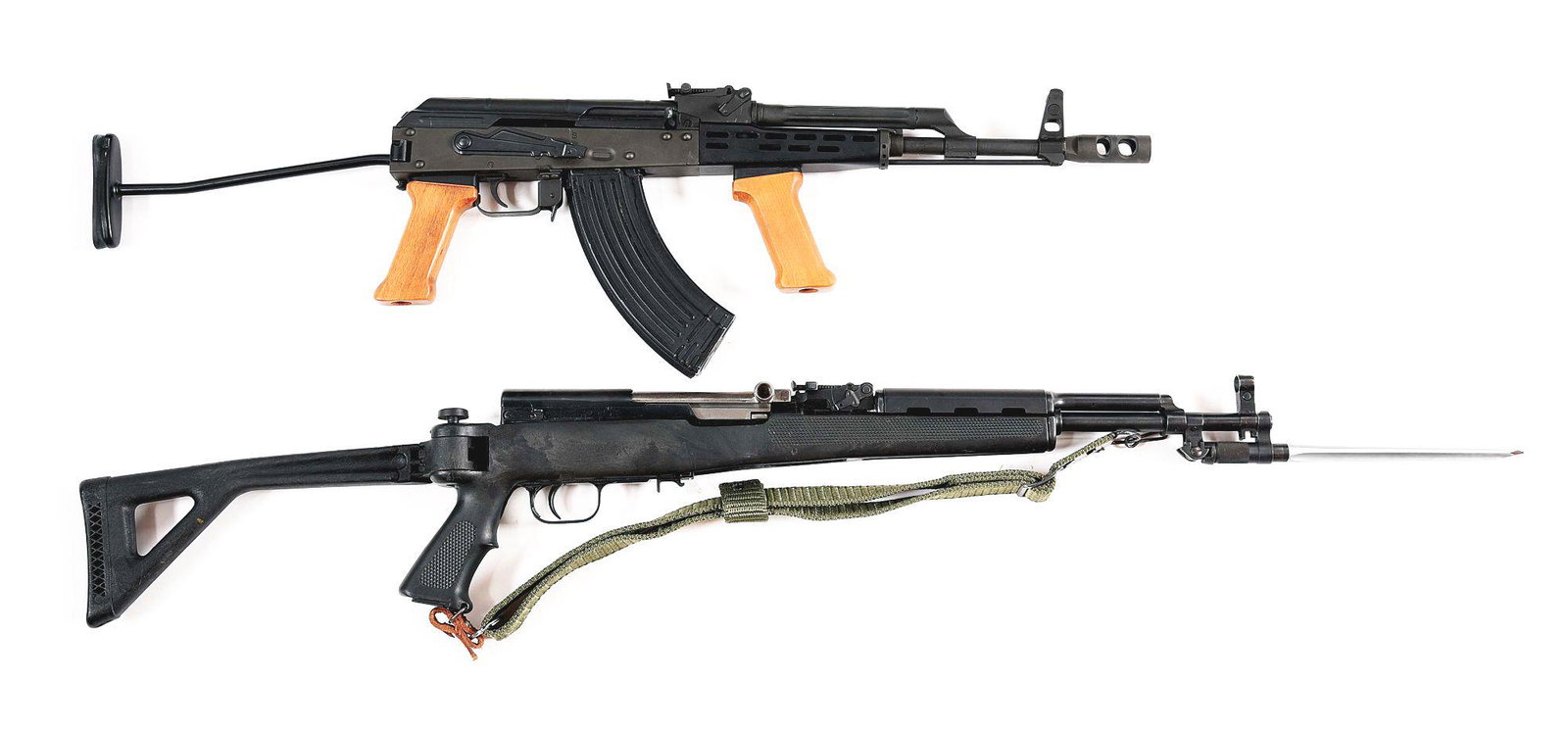 (M) LOT OF 2: CENTURY ARMS AMD-65 & CHINESE ARSENAL 156: Lot consists of (A) Standard configuration Century Arms manufactured receiver with original Hungarian AMD-65 components imported by D.C. Industries. The left side of the receiver is marked "CENTURY IN