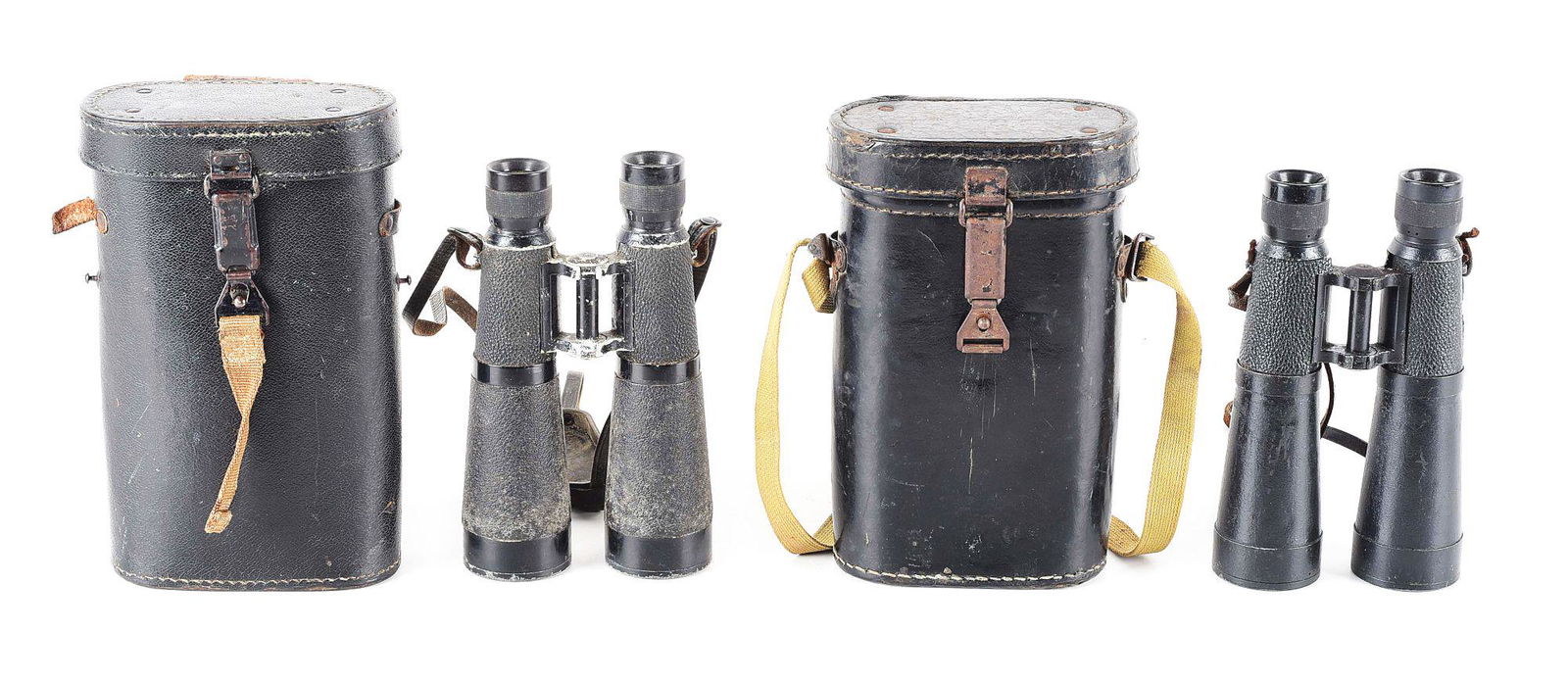 LOT OF 3: GERMAN WWI TRENCH PERISCOPE AND 2 PAIRS OF: Lot consists of: (A) World War I trench binoculars. The binoculars are marked "C.P. GOERZ BERLIN / S.F. 14 G Felda / 6094 / II 18" on the left barrel and "Klemme losen / bevor Arme / bewegt werden" on