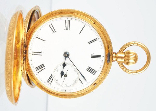 18K Gold J.W. Benson Hunter Case Pocket Watch.: Not working, no. 609986, 0 size. Size: