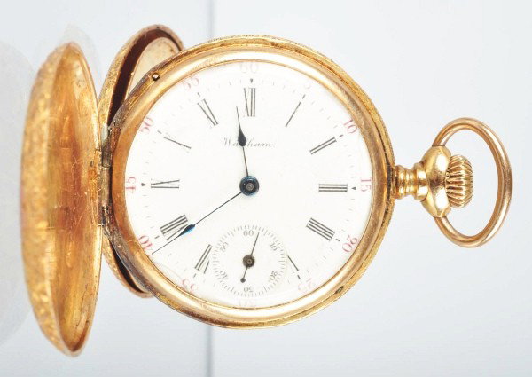 Waltham Ladies Hunter Case Pocket Watch.: Working, 14K gold, 0 size. Size: 0s.