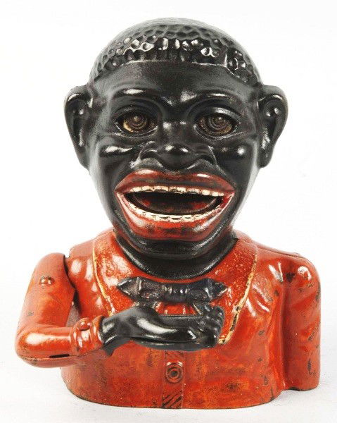 Cast Iron Jolly "N" Mechanical Bank.: Working. Size:6 - 1/2" T.