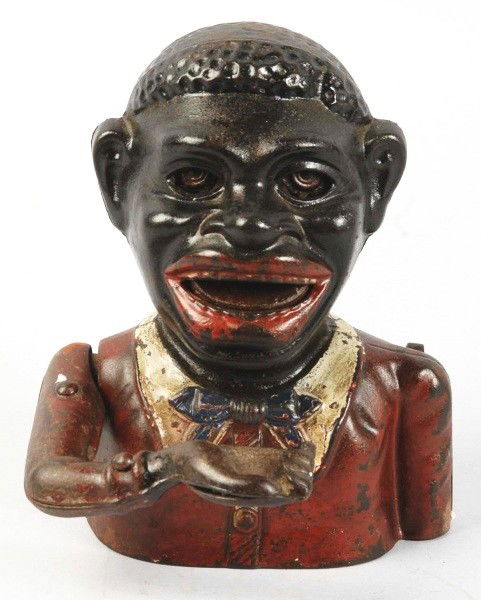 Cast Iron Jolly "N" Mechanical Bank.: Made in England. Working. Size:6 - 1/2" T.