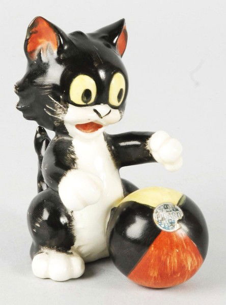 Ceramic Goebel Walt Disney Figaro the Cat Figure.: German. Partial sticker says "Figaro" on ball. Size:4" T.