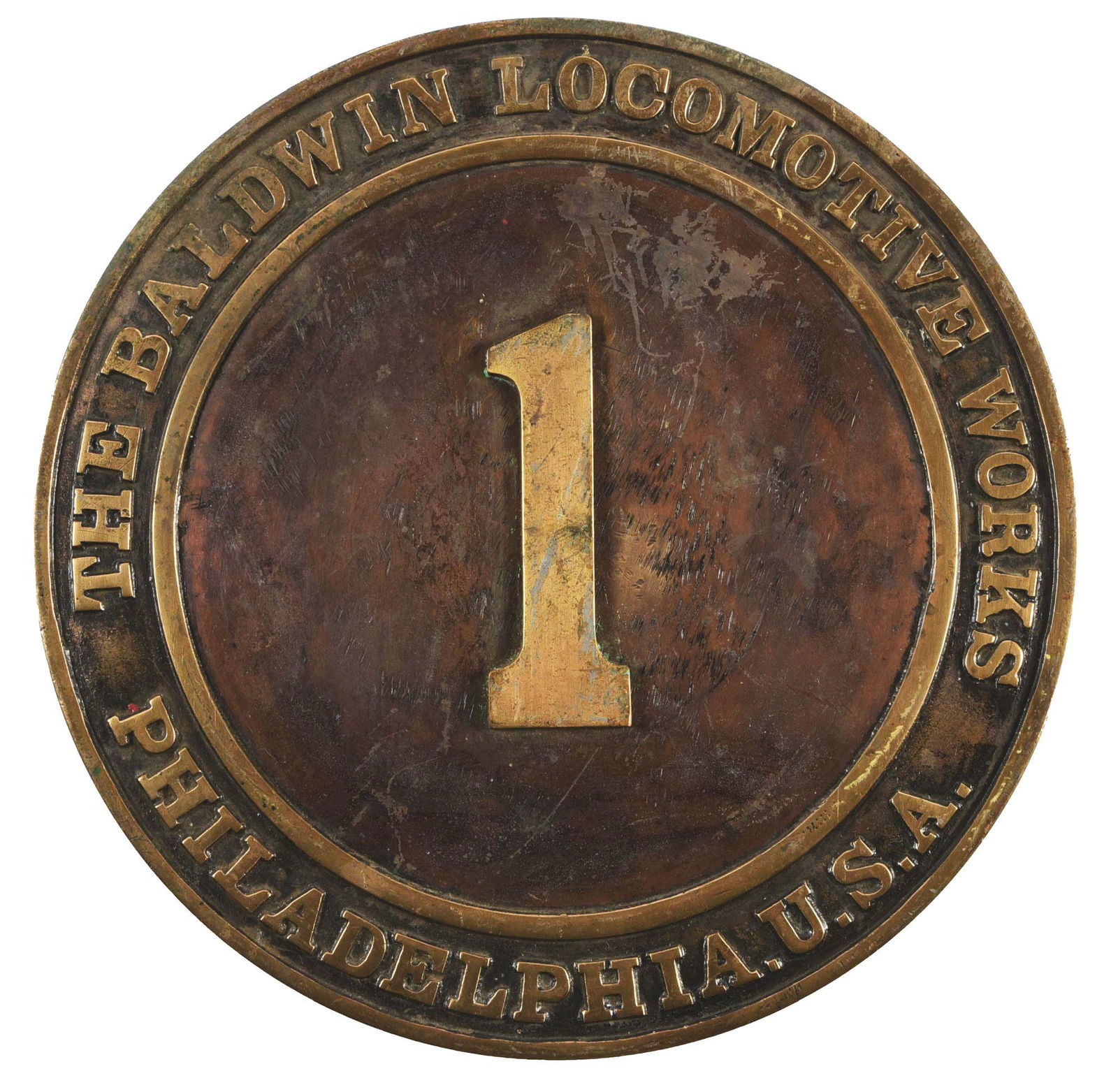 BALDWIN LOCOMOTIVE WORKS NUMBER PLATE. (1 of 2)