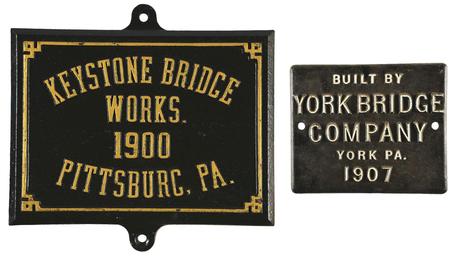 LOT OF 2: BRIDGE PLAQUES. (1 of 5)