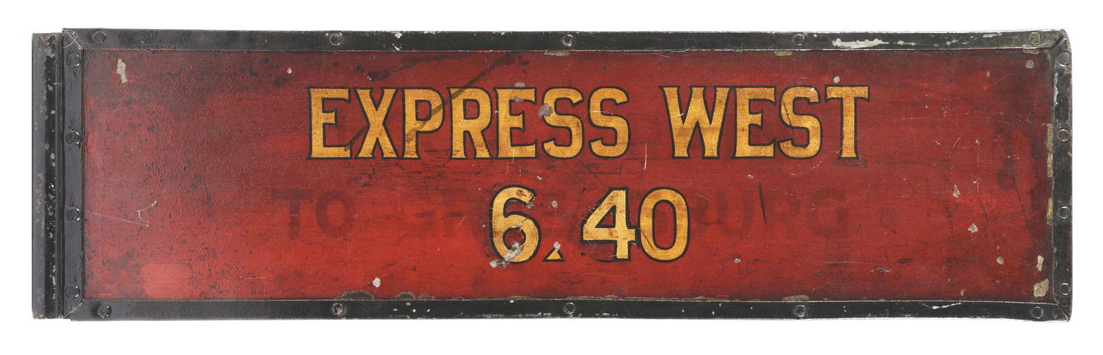 PITTSBURGH NIGHT EXPRESS TRAIN GATE SIGN. (1 of 4)