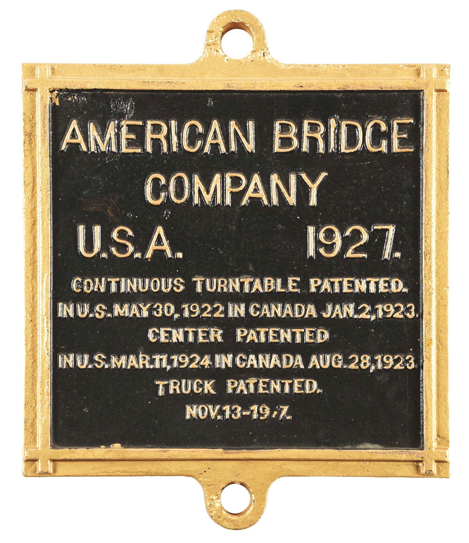 CAST IRON BRIDGE PLAQUE. (1 of 2)