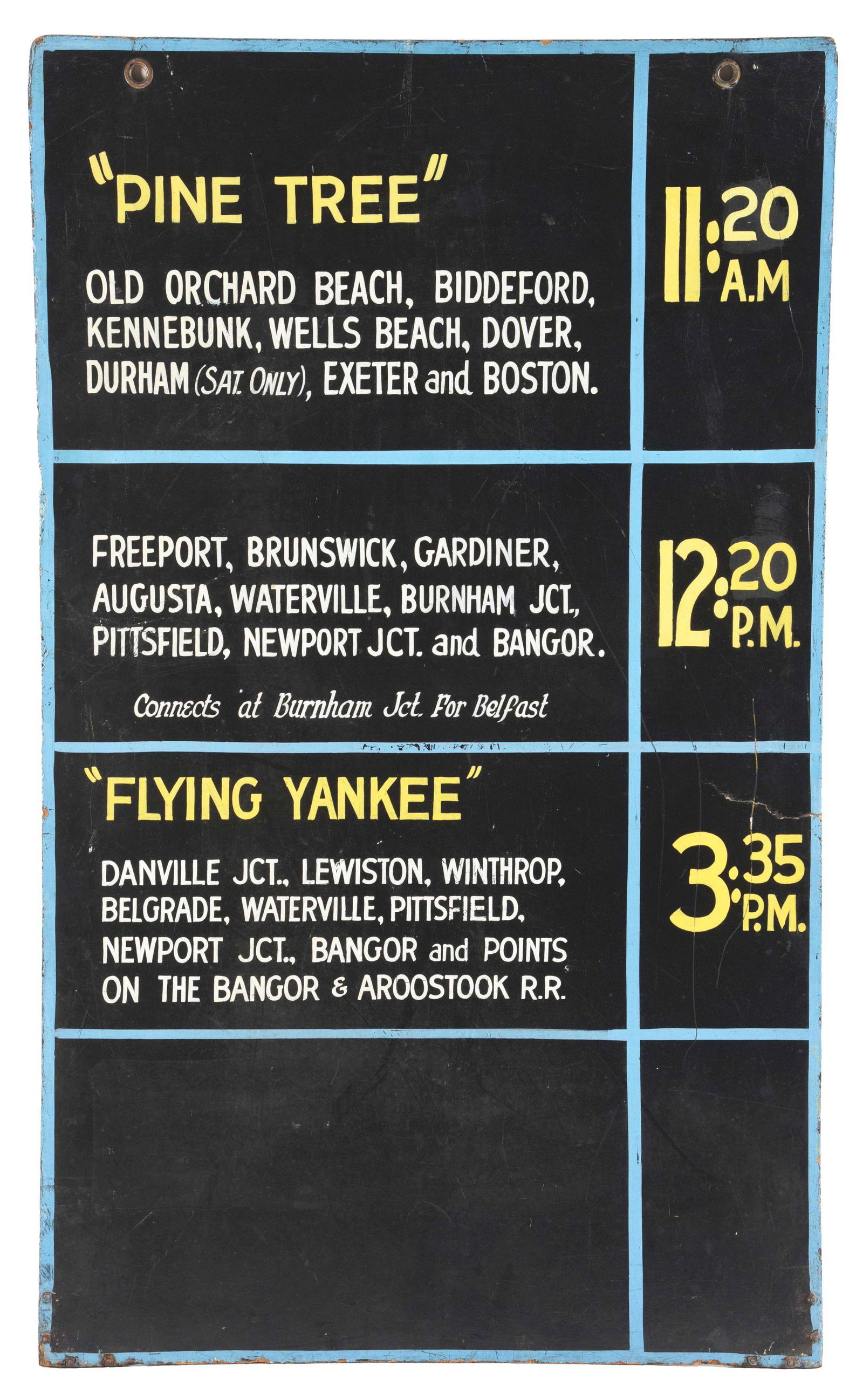 PINE TREE & FLYING YANKEE NEW ENGLAND TRAIN MASONITE (1 of 4)