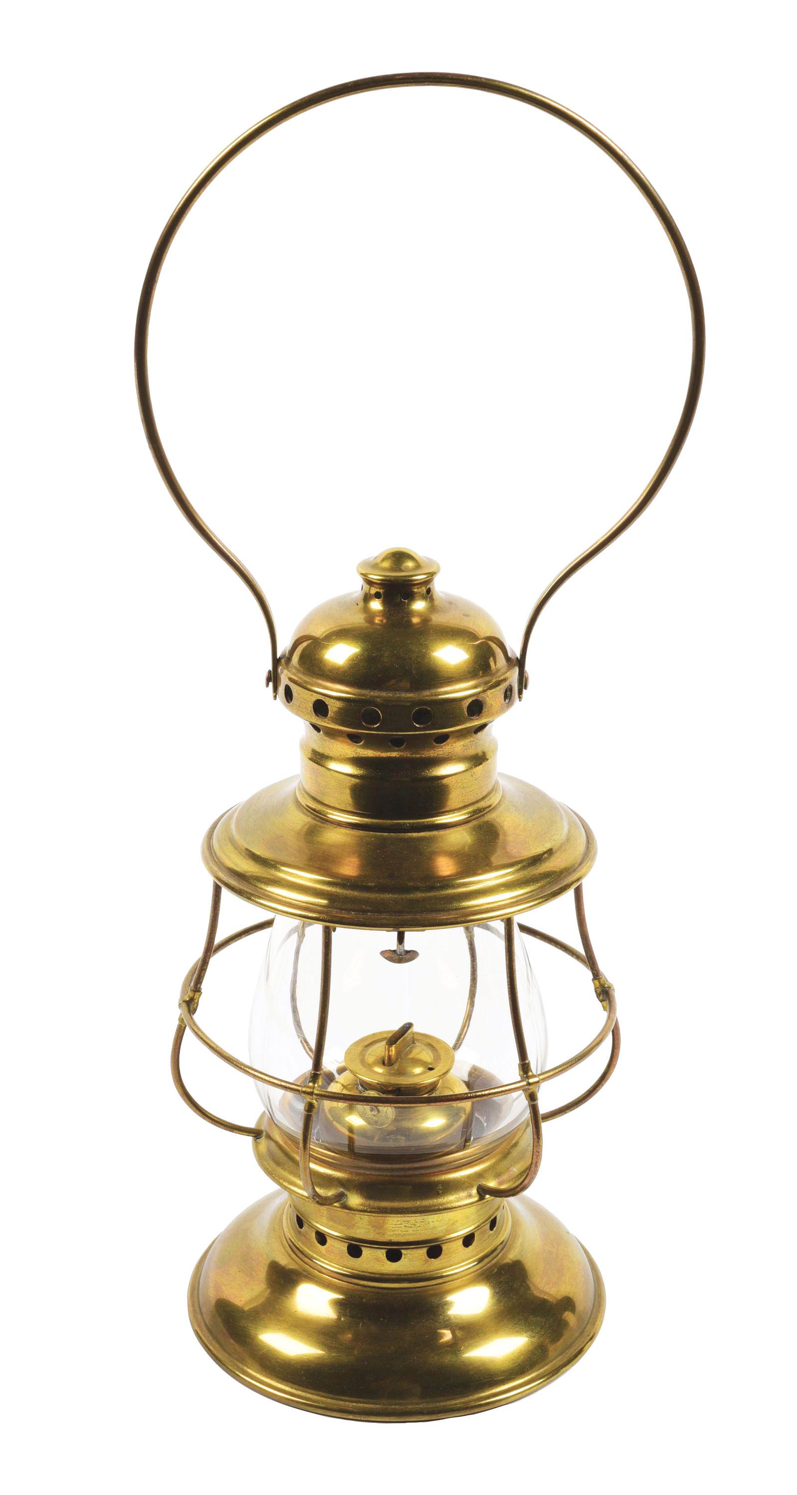 BRASS CONDUCTOR'S RAILROAD LANTERN. (1 of 12)