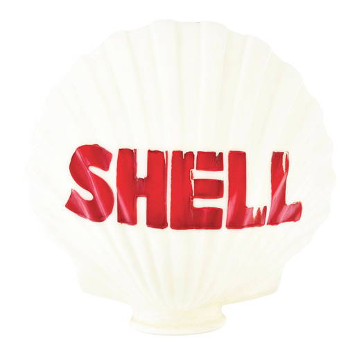 Shell Gasoline One Piece Cast Clamshell Globe.