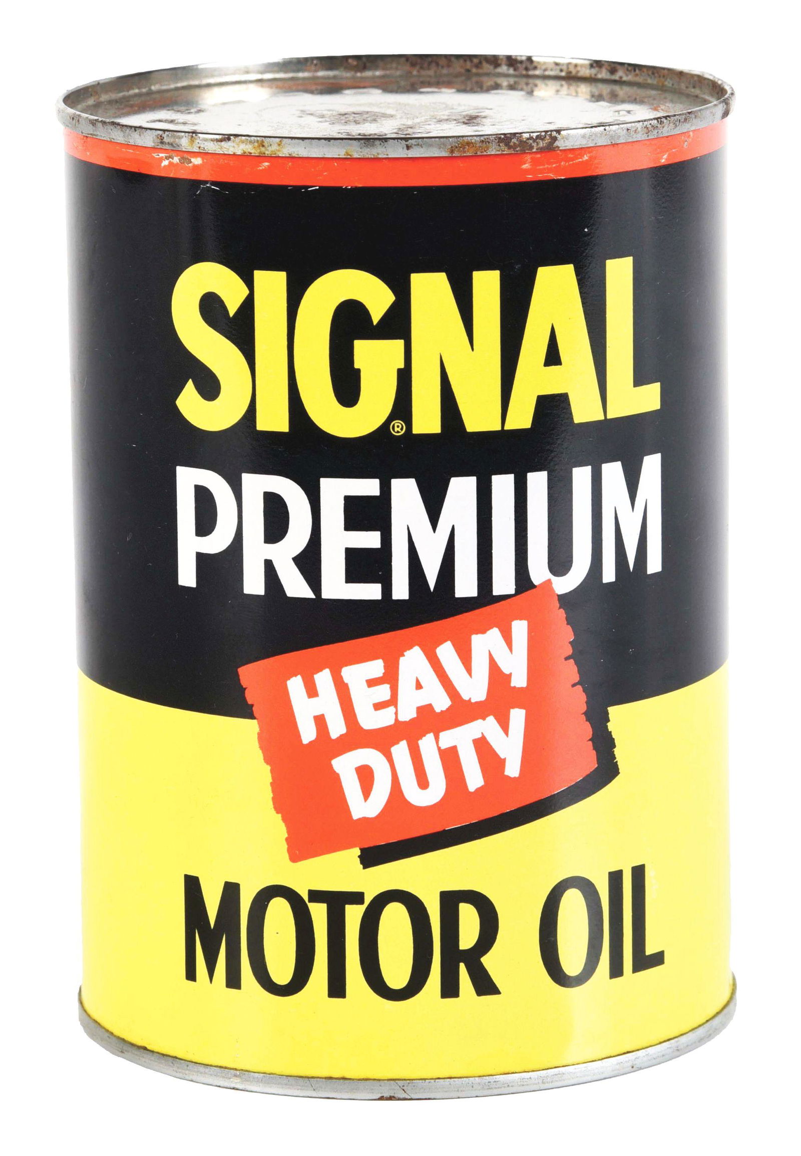 SIGNAL PREMIUM HEAVY DUTY ONE QUART MOTOR OIL CAN W/ (1 of 6)