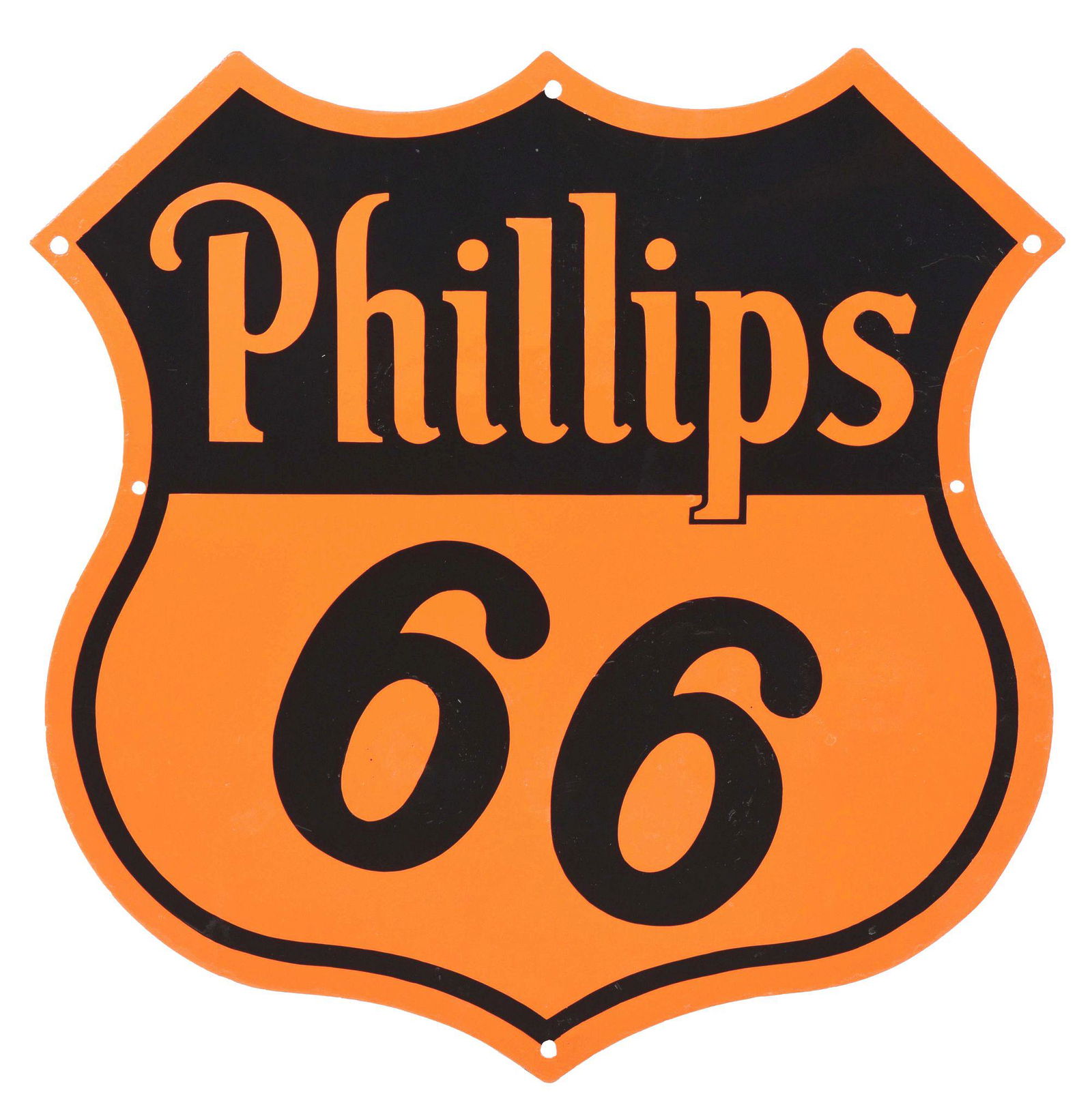 PHILLIPS 66 GASOLINE PORCELAIN SERVICE STATION SHIELD (1 of 3)