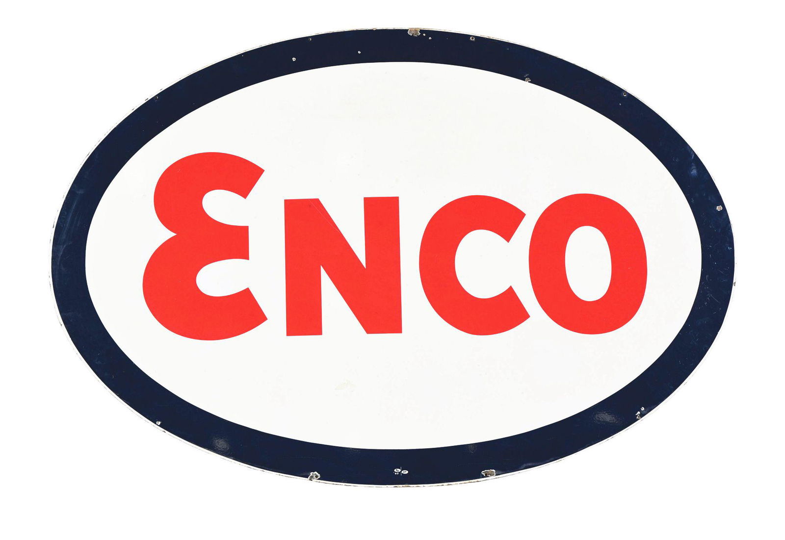 ENCO GASOLINE LARGE PORCELAIN SERVICE STATION SIGN. (1 of 4)