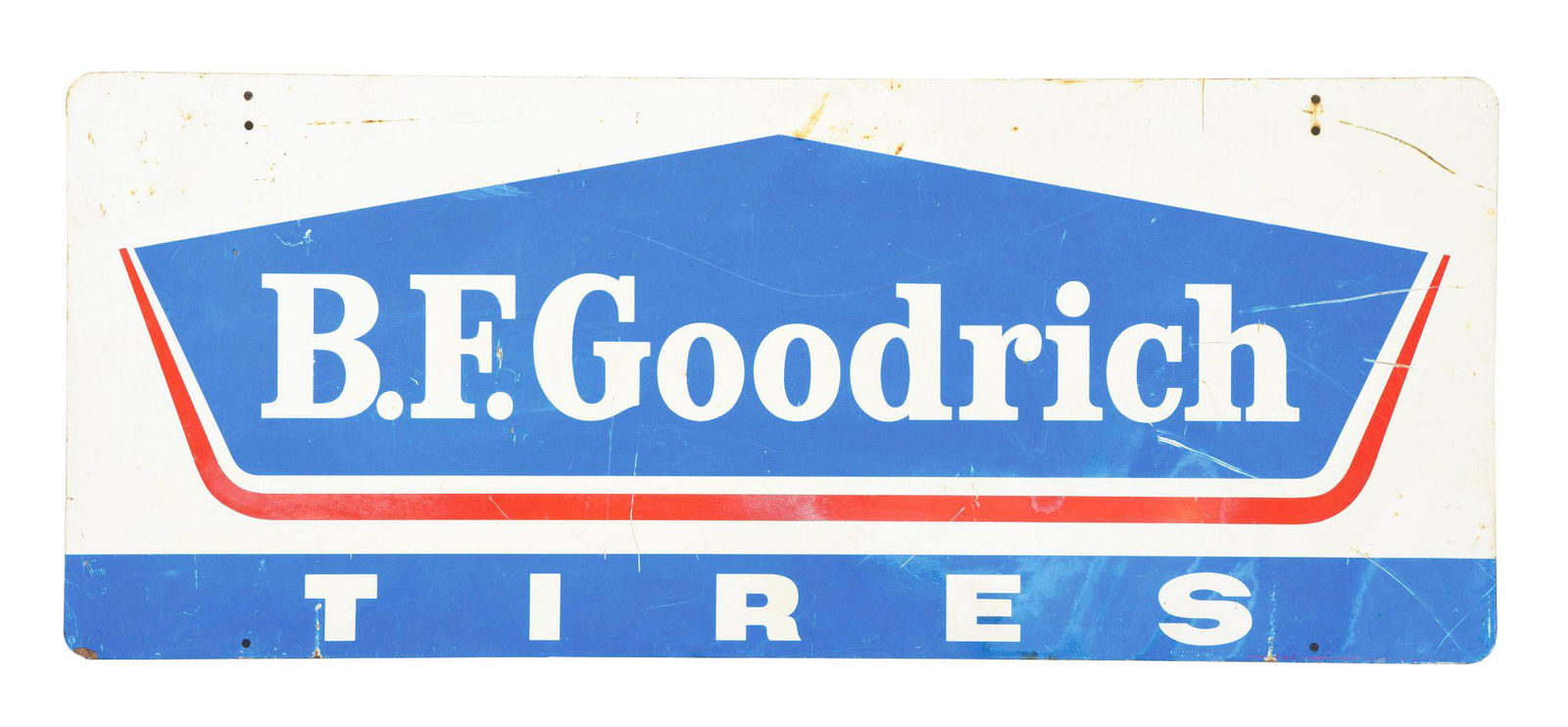 B.F. GOODRICH TIRES TIN SERVICE STATION SIGN. (1 of 3)
