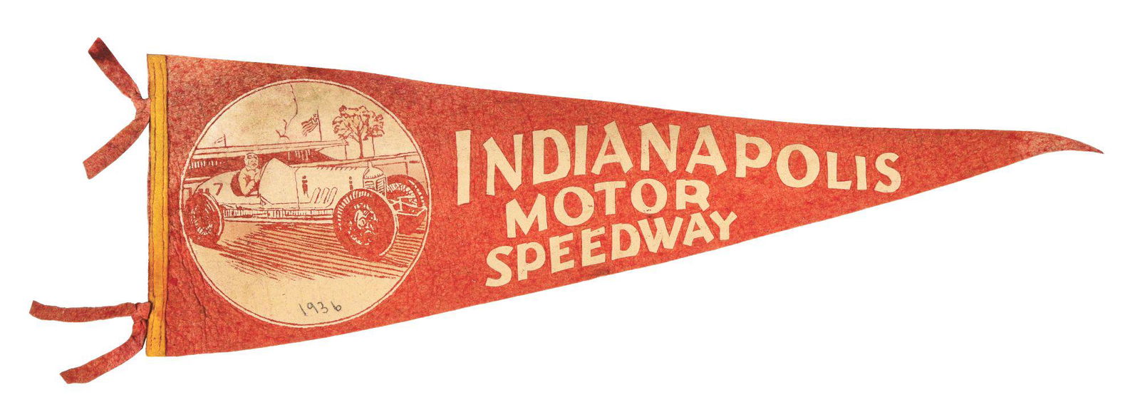 RARE & EARLY INDIANAPOLIS MOTOR SPEEDWAY PENNANT W/ (1 of 3)
