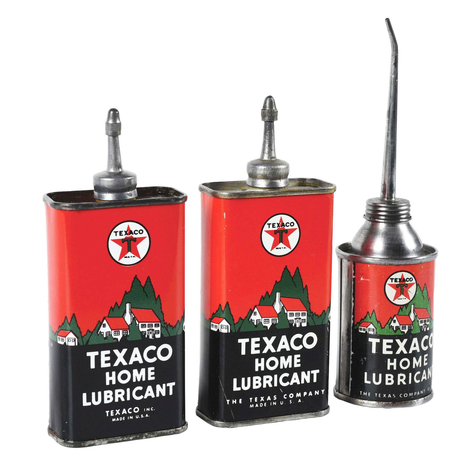 LOT OF 3: TEXACO HOME LUBRICANT HANDY OILER CANS W/ (1 of 4)