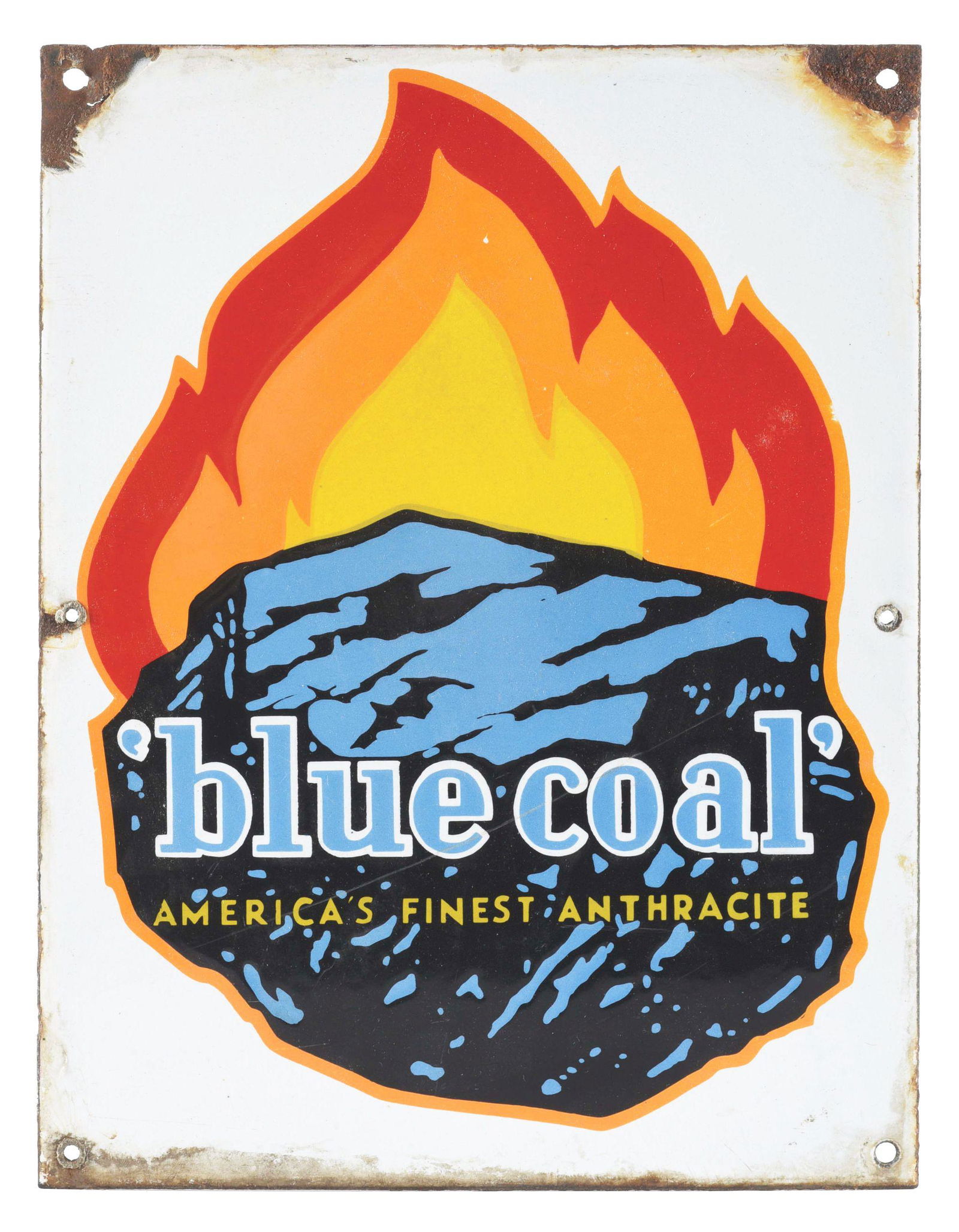 BLUE COAL AMERICA'S FINEST ANTHRACITE PORCELAIN SIGN. (1 of 2)
