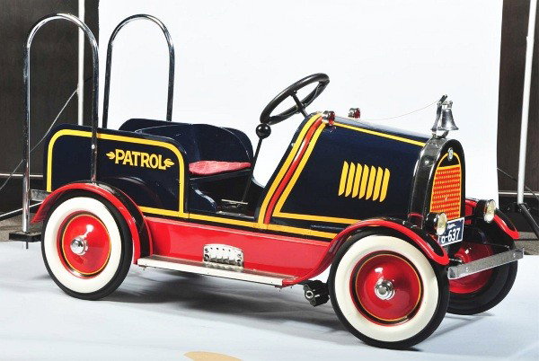Dodge Police Patrol Pedal Car.: Description American. Circa 1920. Outstanding color combination of paint and detail work. Unusual model with custom appointments, professionally restored with remanufactured parts. Condition (Restored