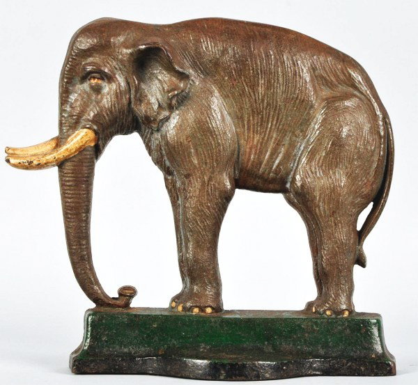 Cast Iron Elephant Doorstop.: Description Marked Davison Co., #12". Condition (Excellent). Size 10 - 1/4" T. Dimensions:10 - 1/4" T.