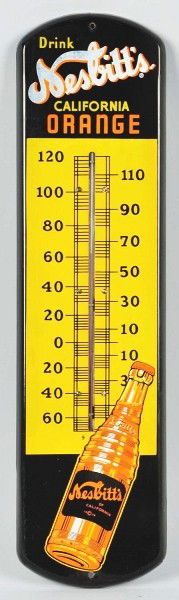 Tin Nesbitt's California Orange Thermometer.: Description Beautiful condition. Condition (Excellent Plus). Size 27" T. Dimensions:27" T.