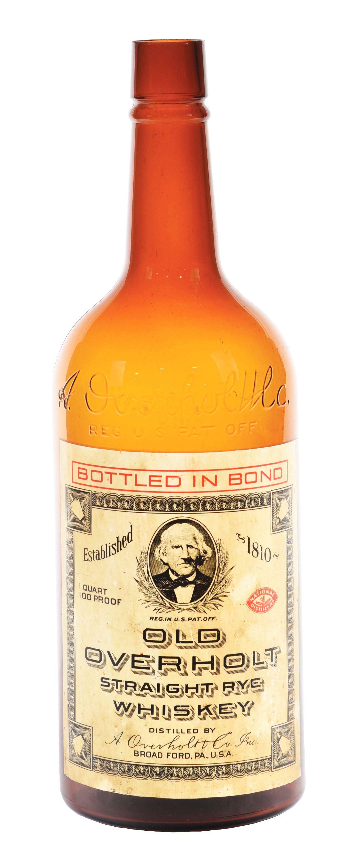 OLD OVERHAULT STRAIGHT WHISKEY EXTRA LARGE DISPLAY BOTTLE. (1 of 7)