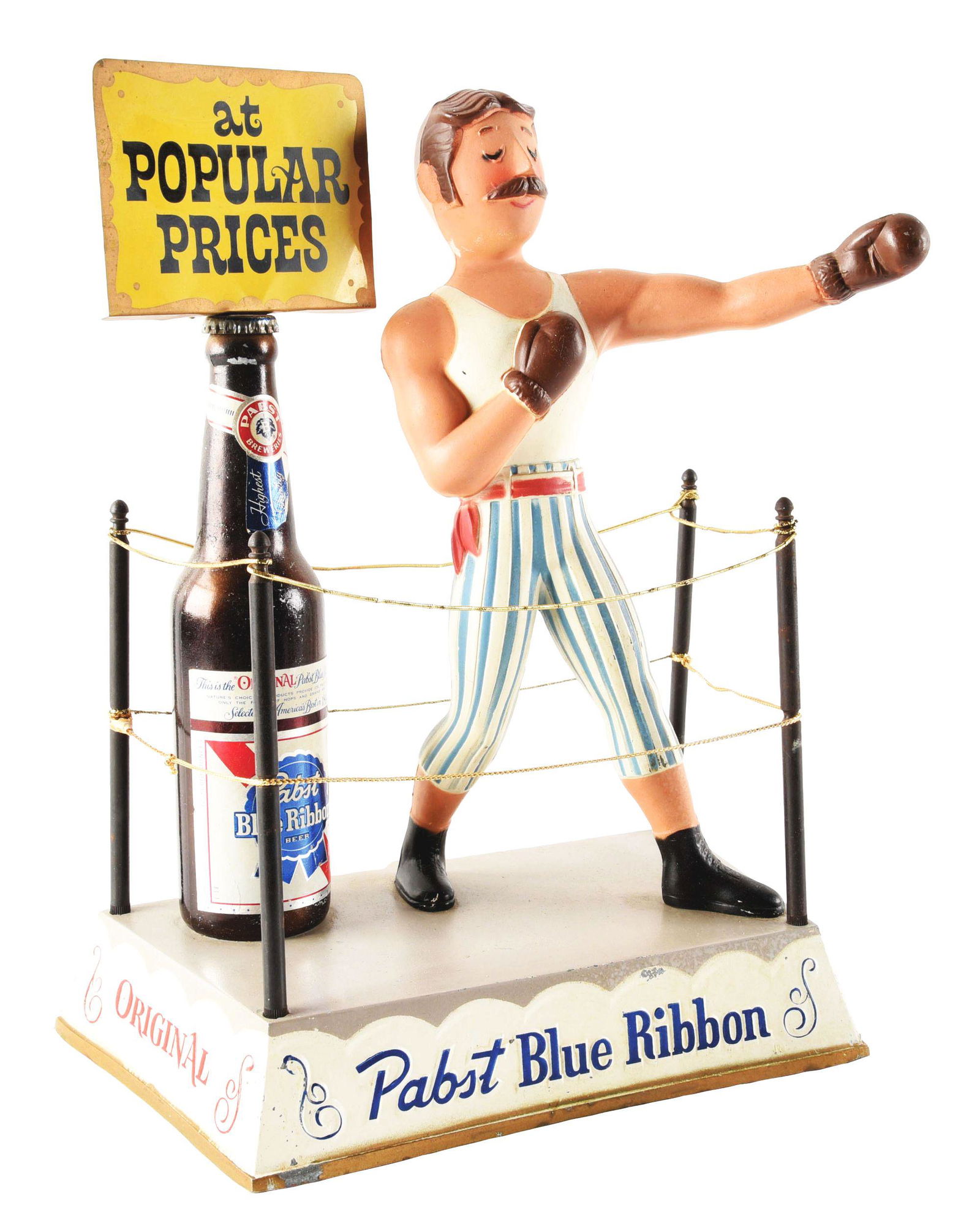 PABST BLUE RIBBON FIGURAL BOXER BEER DISPLAY. (1 of 5)
