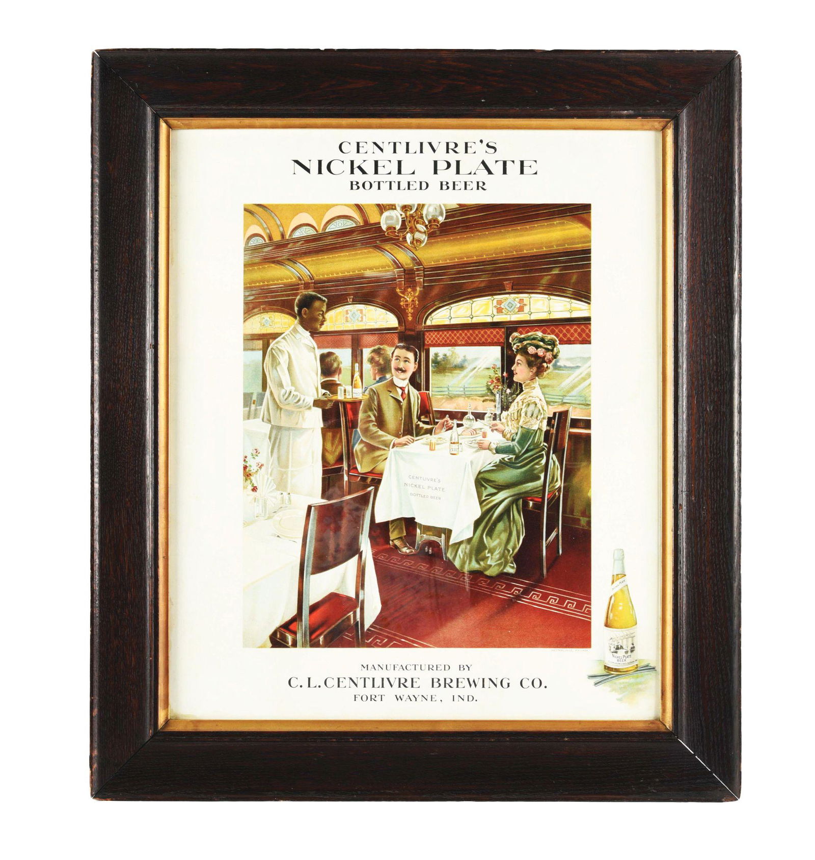 CENTLIVRE'S NICKEL PLATE BOTTLED BEER PAPER LITHOGRAPH ADVERTISEMENT. (1 of 4)