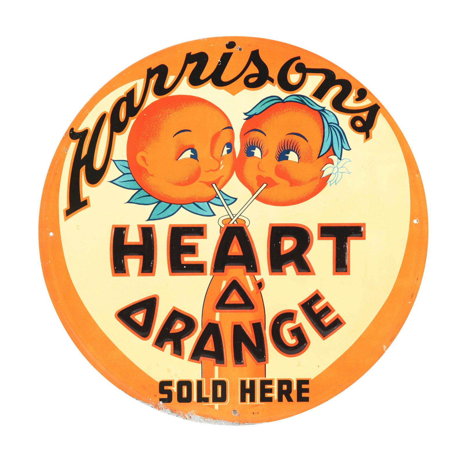 HARRISON'S ORANGE SODA SIGN. (1 of 3)