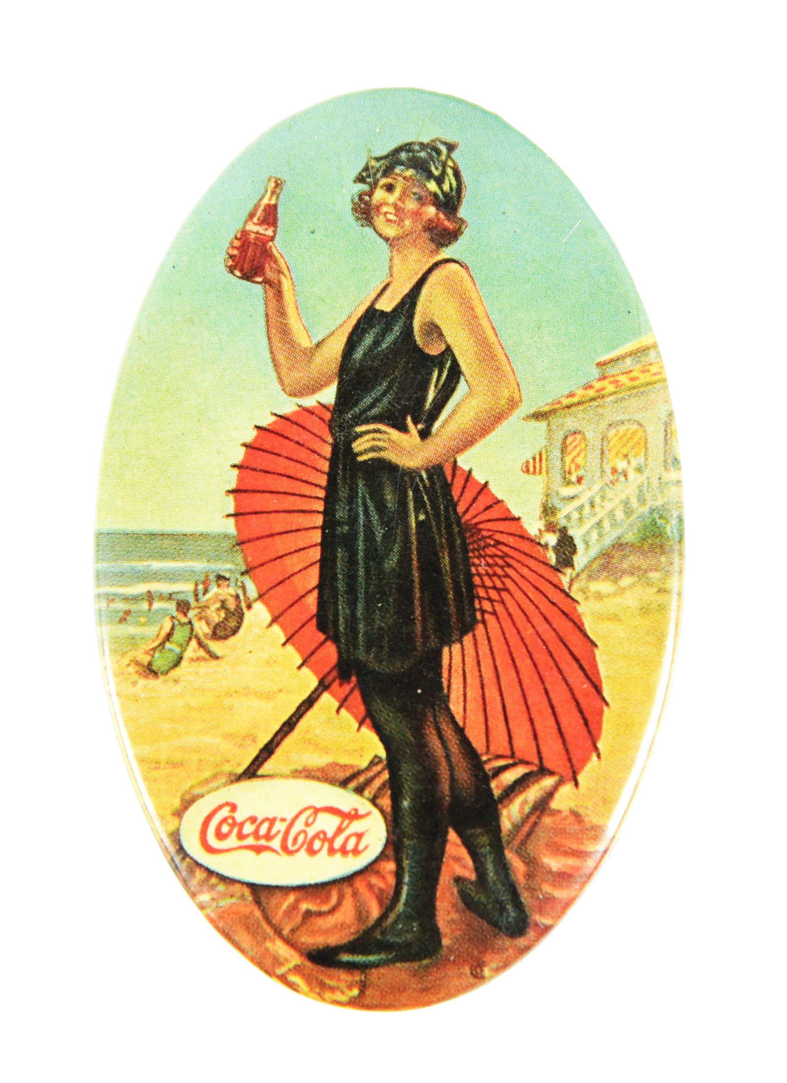 COCA-COLA CELLULOID POCKET MIRROR. (1 of 2)