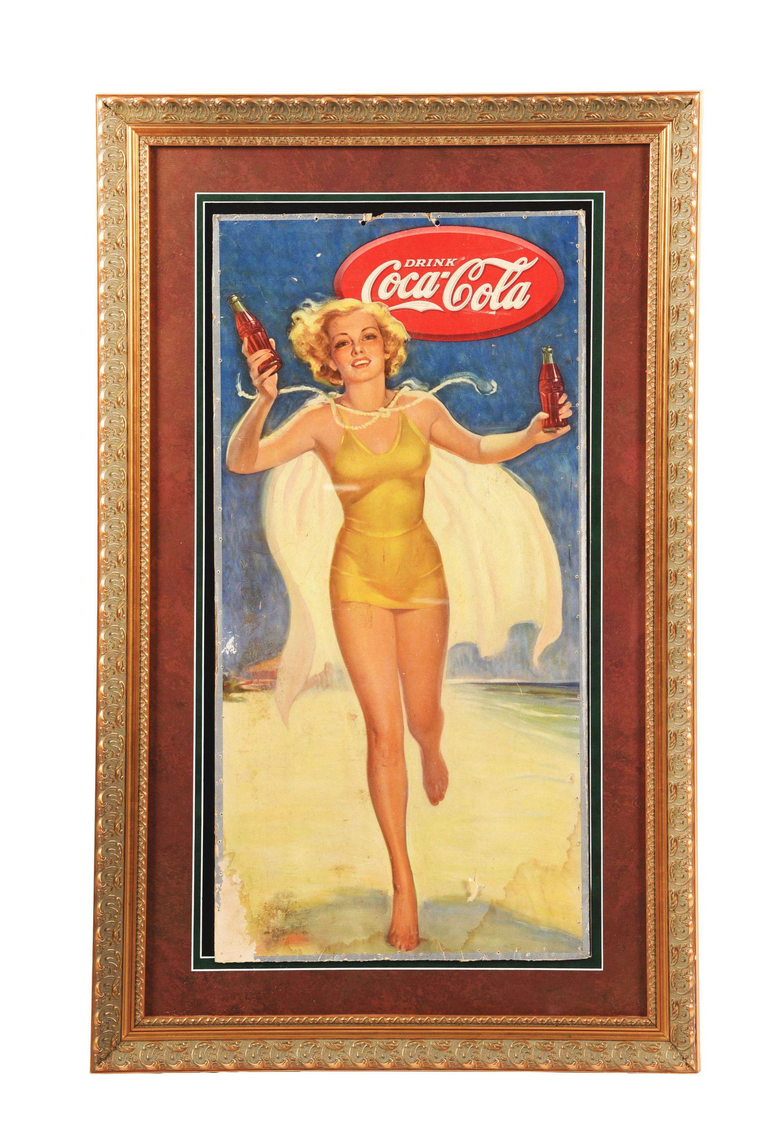 COCA-COLA CARDBOARD LITHOGRAPH. (1 of 3)