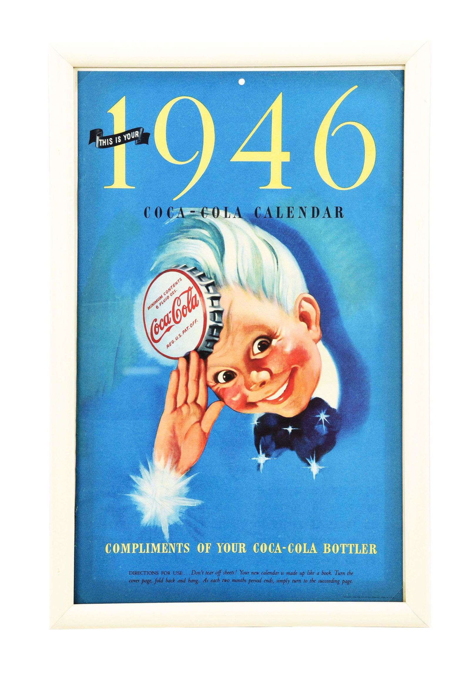 PAPER LITHOGRAPH COCA-COLA 1946 CALENDAR. (1 of 3)